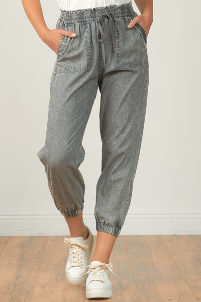 Elan Grey Wash Jogger Pants