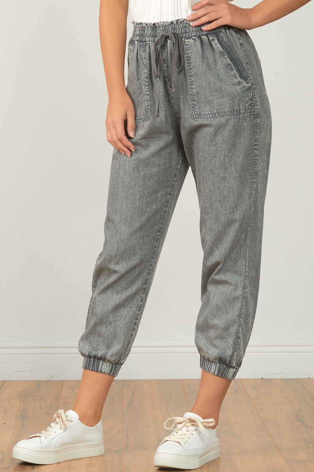 Elan Grey Wash Jogger Pants