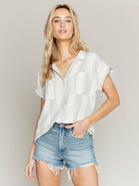 Tania Short Sleeve Camp Style Top