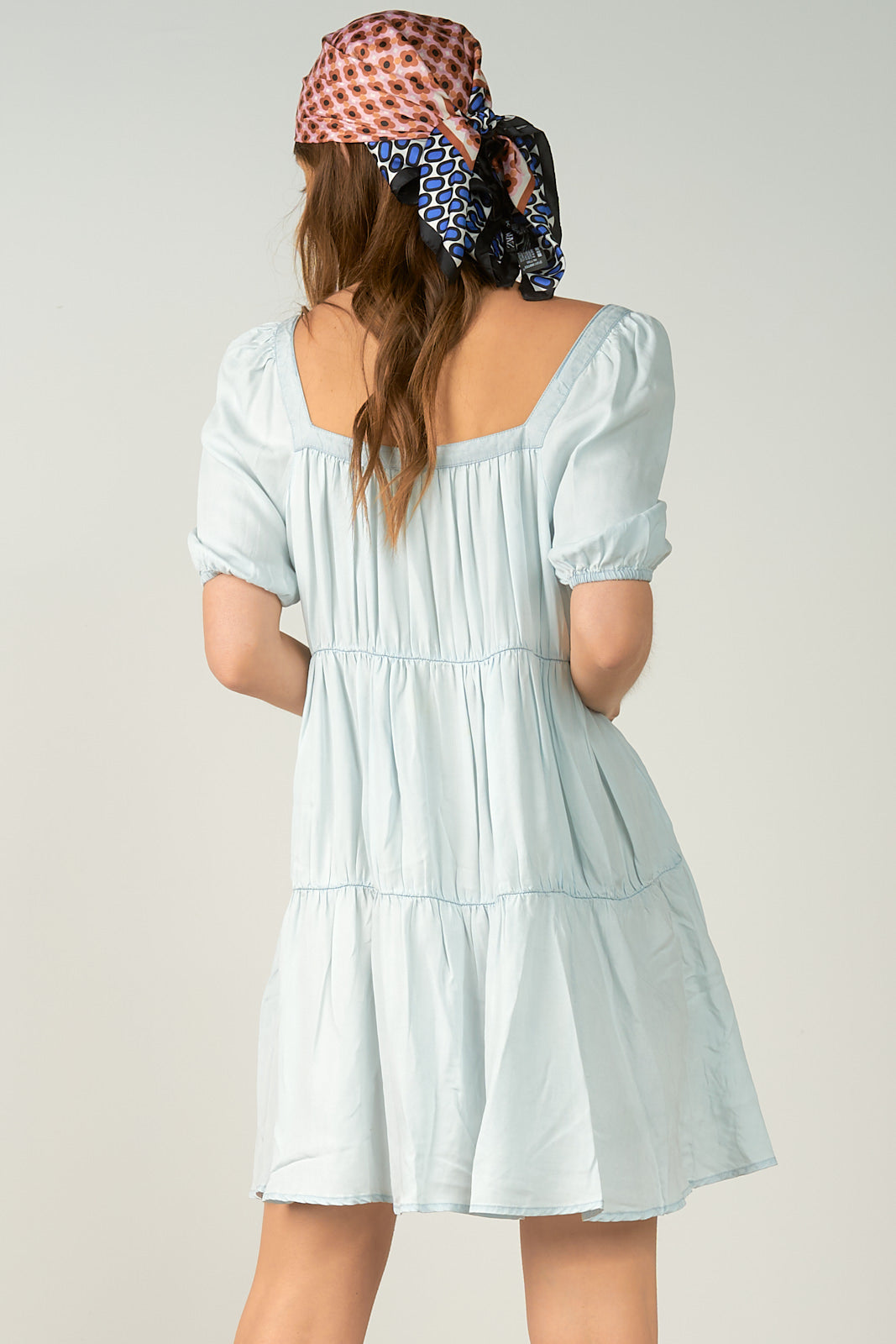 Elan Short Sleeve Denim Dress