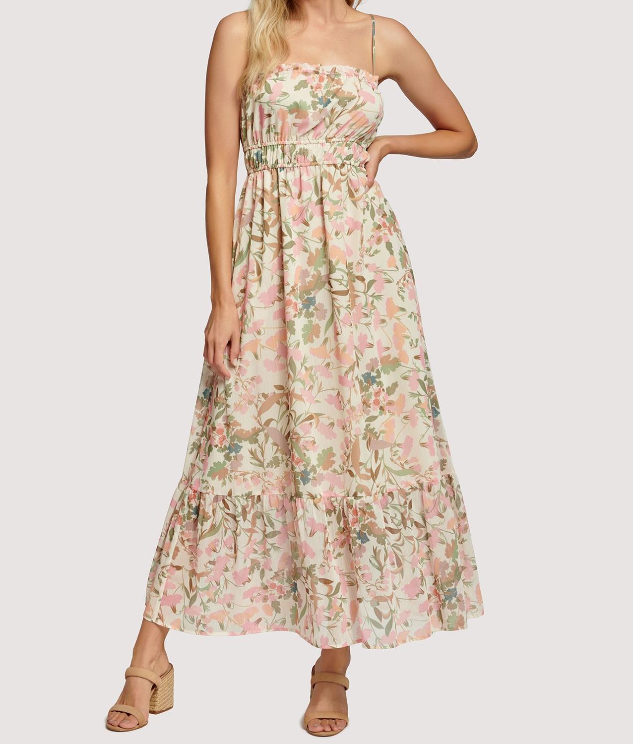 Lost + Wander Pink Wildflowers Maxi Dress