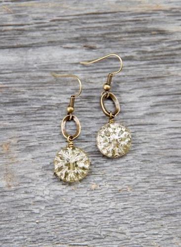 Small Gold Crystal Drop Earrings