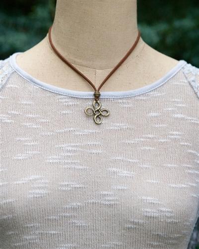 Suede Necklace with Infinity Knot Pendant