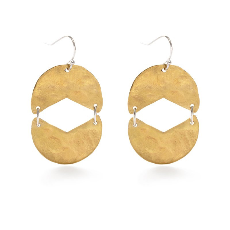 Reflection Earrings in Brass and Sterling Silver
