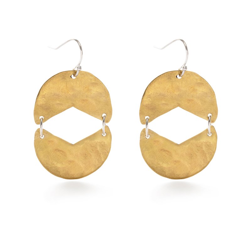 Reflection Earrings in Brass and Sterling Silver
