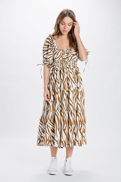 en saison Animal Print Midi Dress