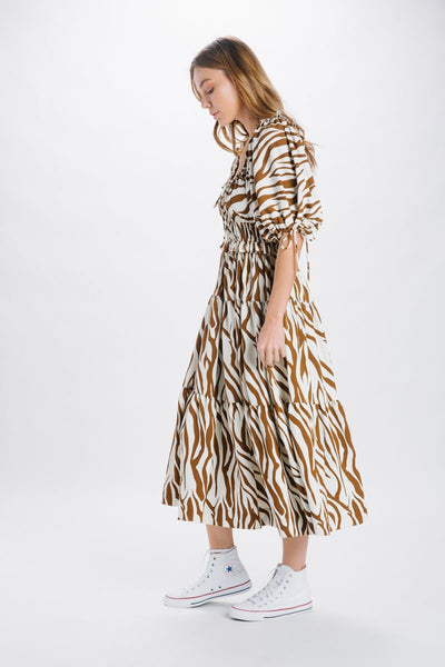 en saison Animal Print Midi Dress