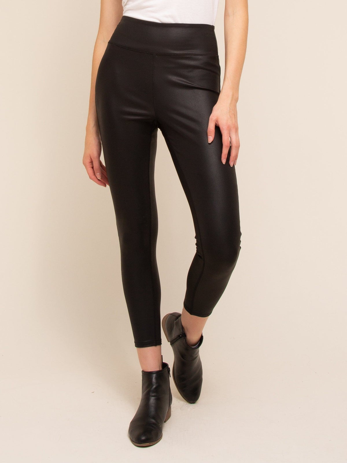 Black Ava Faux Leather Legging