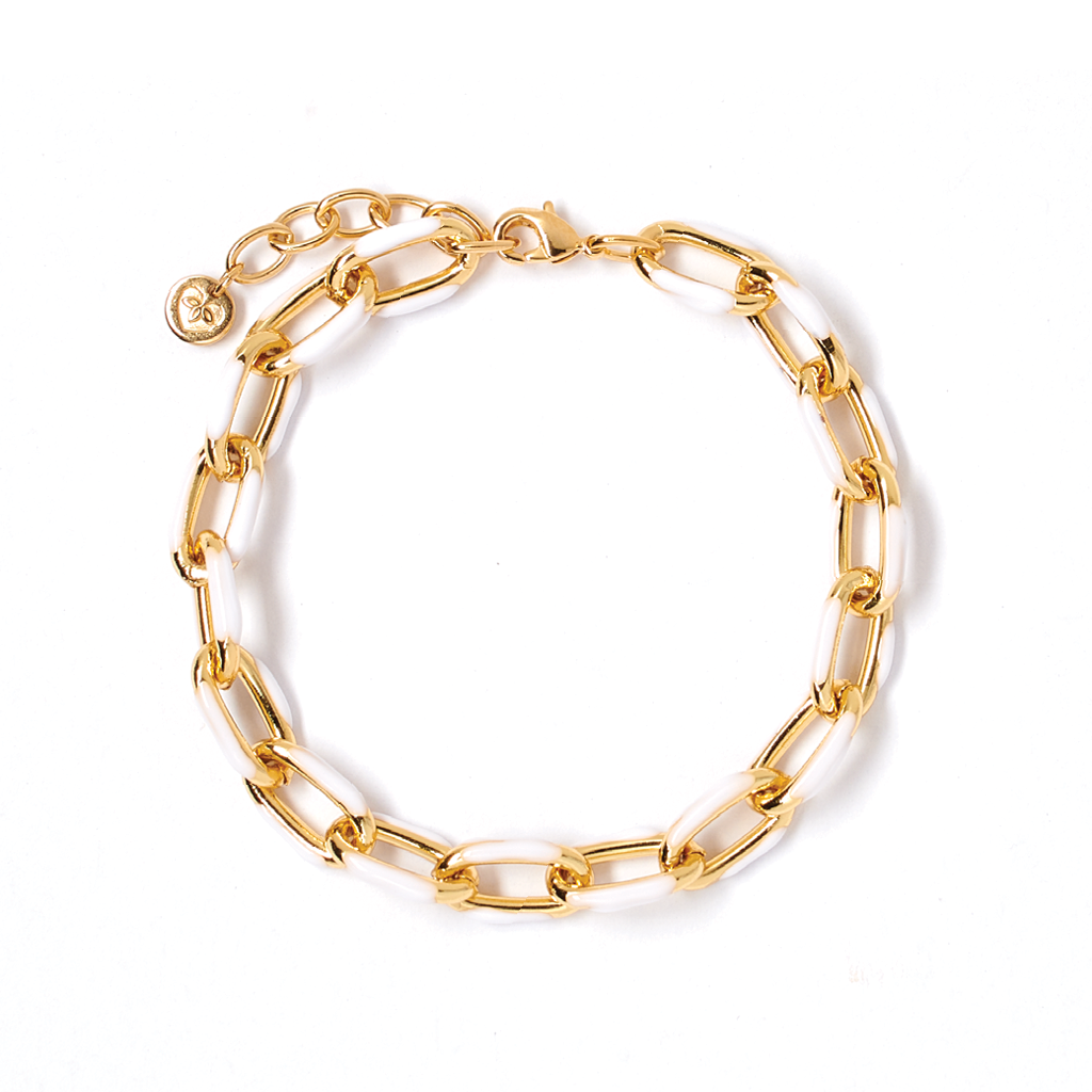 Tess + Tricia White Gold Link Bracelet