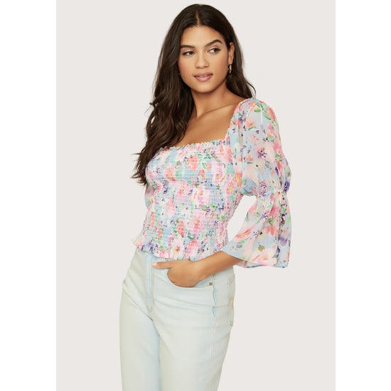 Monet's Garden Smocked Top
