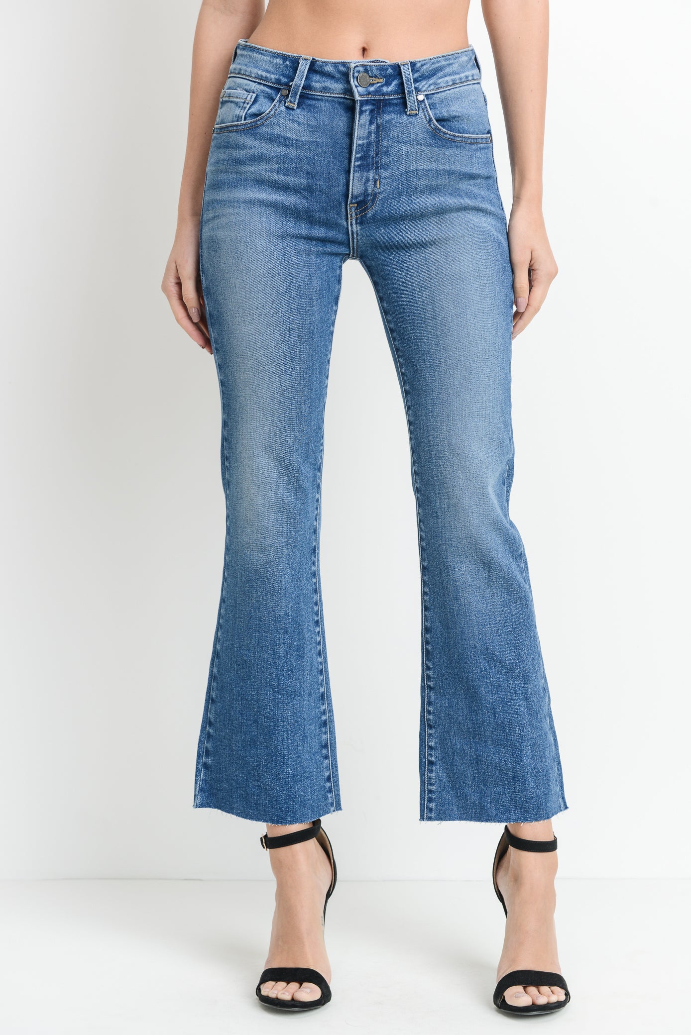 Scissor Cut Crop Flare Jeans at MARIA VINCENT Boutique – Maria Vincent ...
