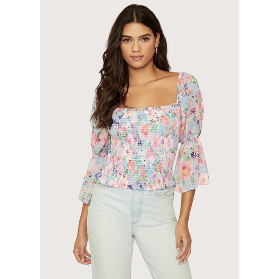 Monet's Garden Smocked Top
