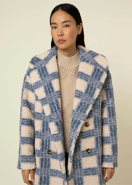 FRNCH Santi Blue Cream Teddy Bear Coat