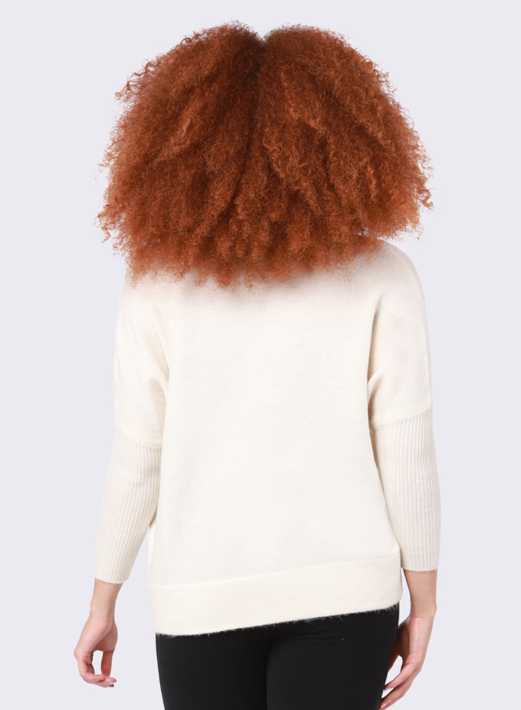 DEX Ivory V-Neck Sweater