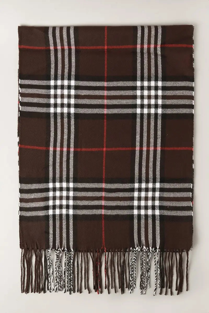Fashion City Cashmere Feel Plaid Muffler Scarf