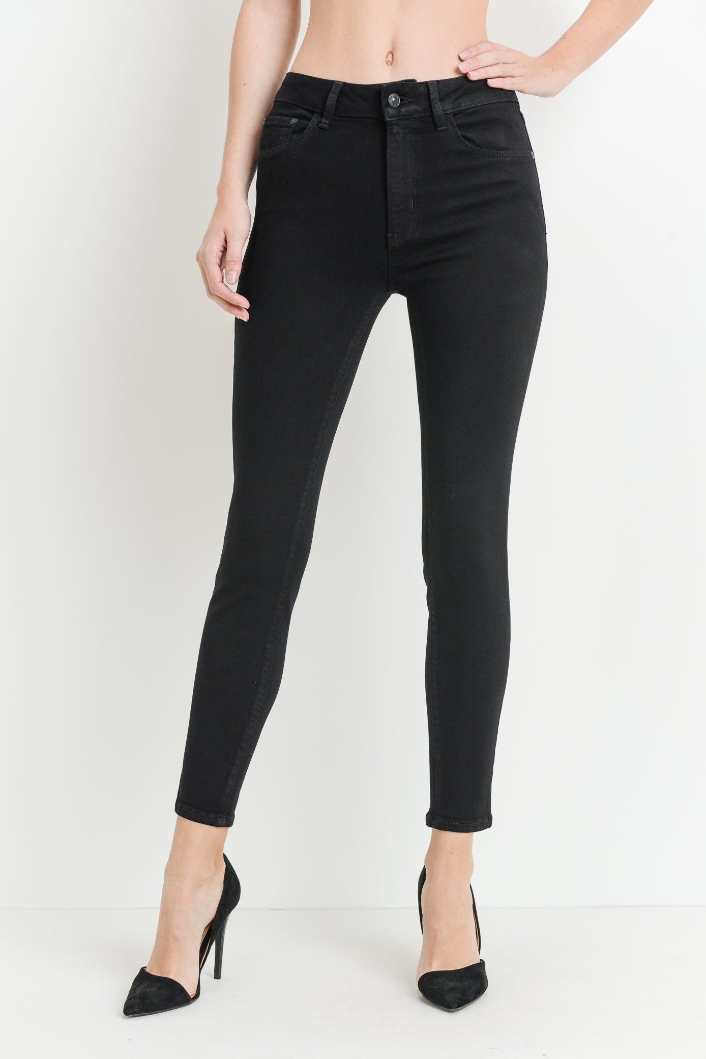 High Rise Black Skinny Jeans at Maria Vincent Boutique