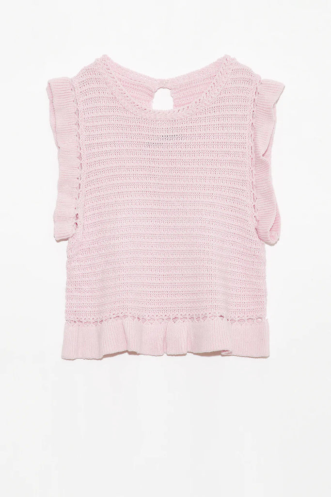 Deluc Baby Pink Nancy Knit Sweater Top