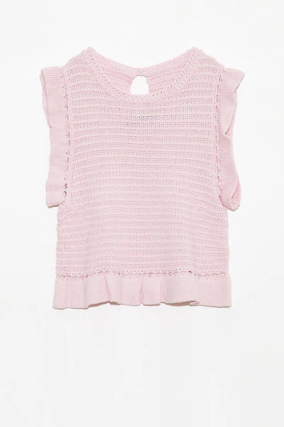 Deluc Baby Pink Nancy Knit Sweater Top