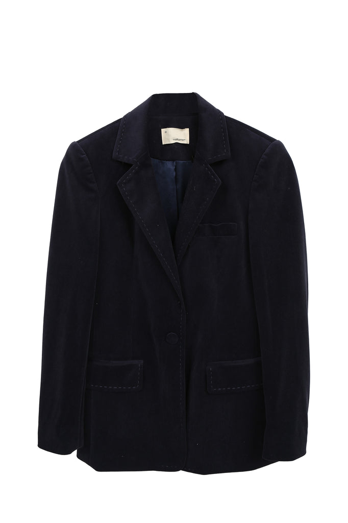 TheKorner Navy Corduroy Velvet Blazer