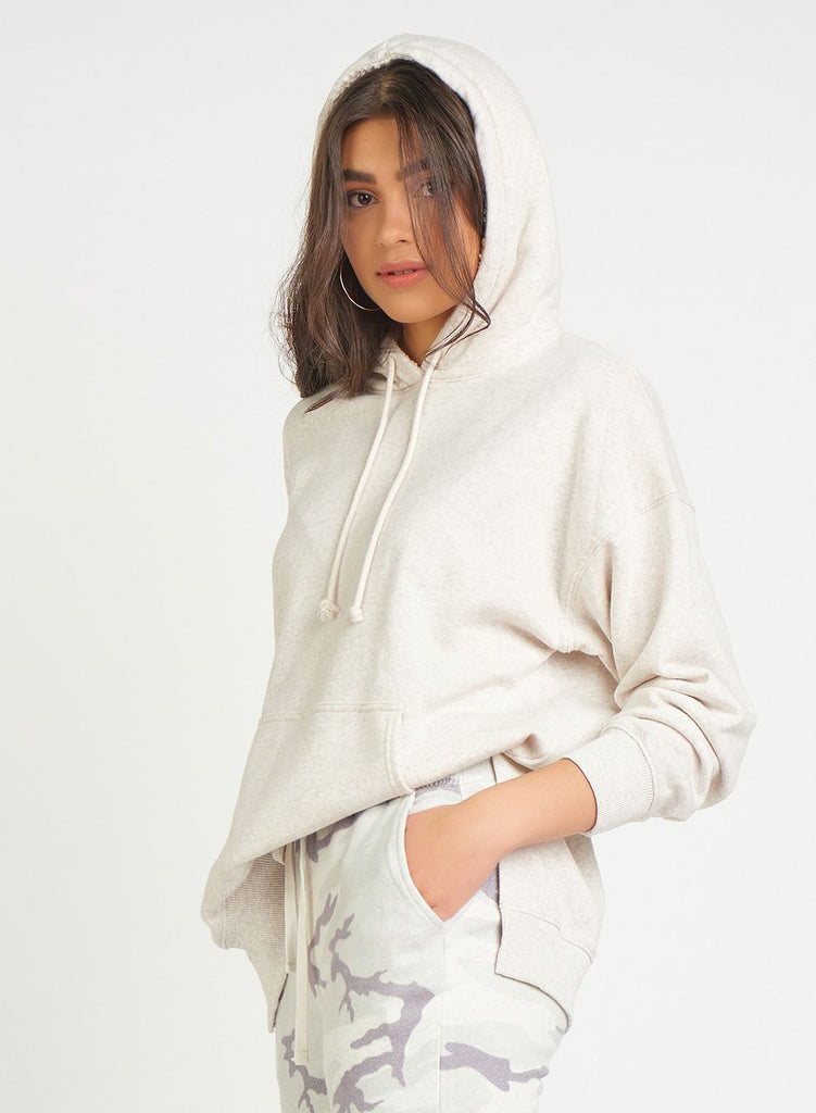 Oatmeal Oversized Sherpa Lined Hoodie