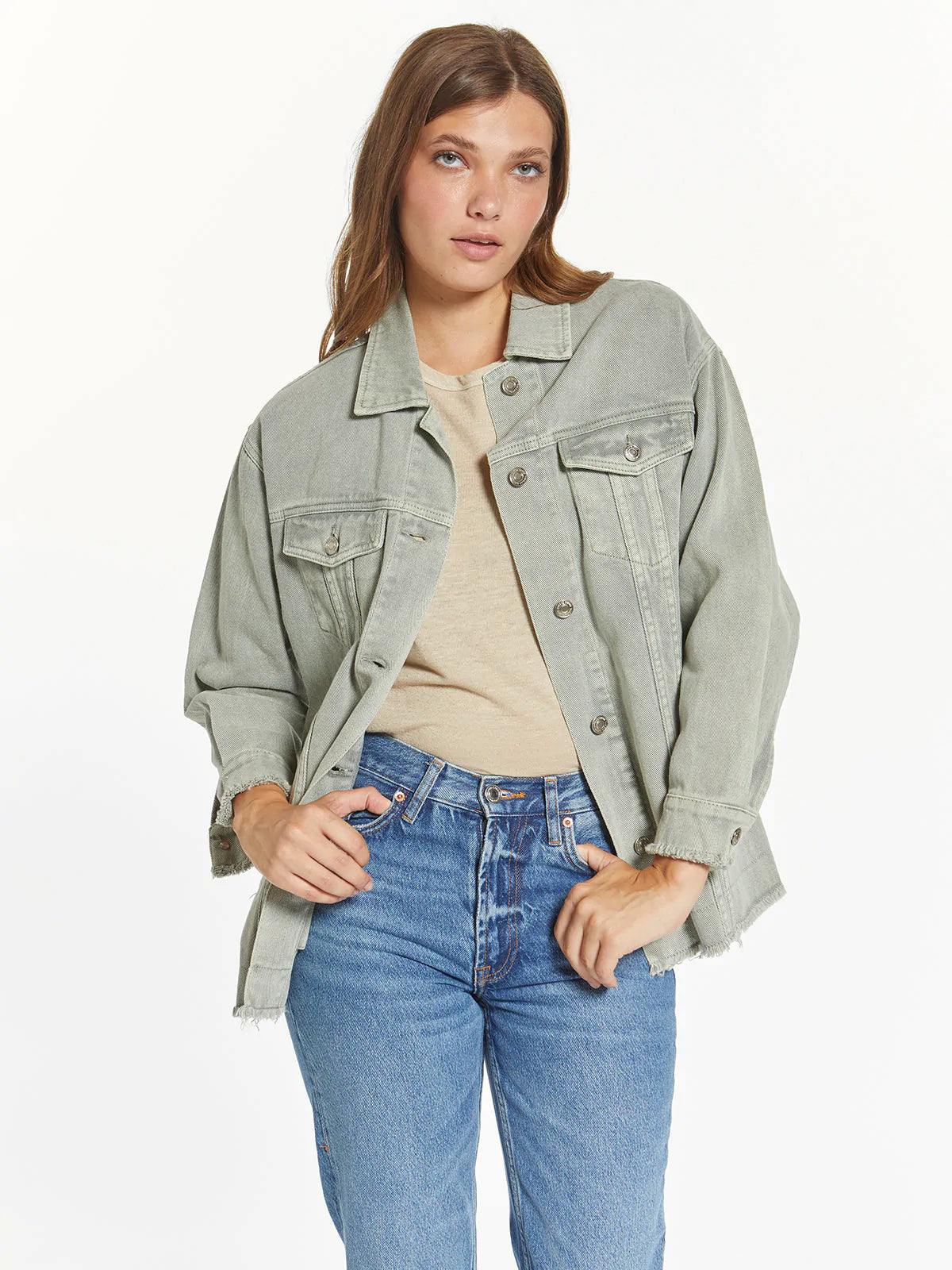 Thread & Supply Frosty Green Opal Denim Jacket