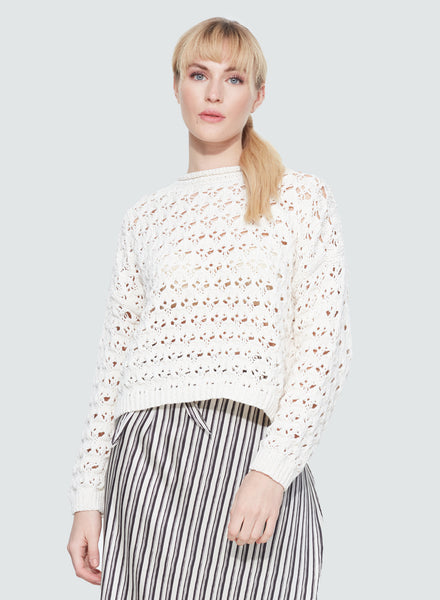 Black Tape Off White Open Knit Sweater