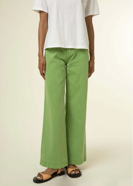 FRNCH Lime Green Emma Wide Leg Pants