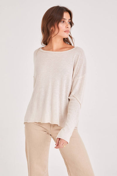 Drop Seamed Long Sleeve Top