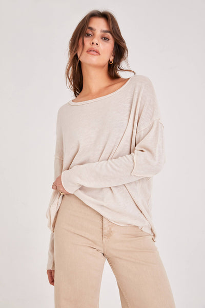 Drop Seamed Long Sleeve Top