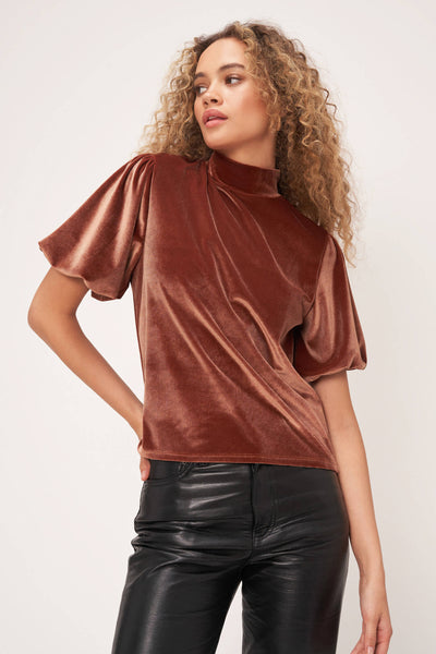 Project Social T Cinnamon Channing Velvet Bubble Top