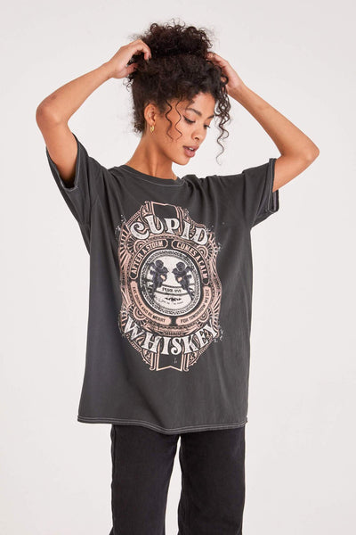 Oversized Cupid Whiskey Graphic Tee