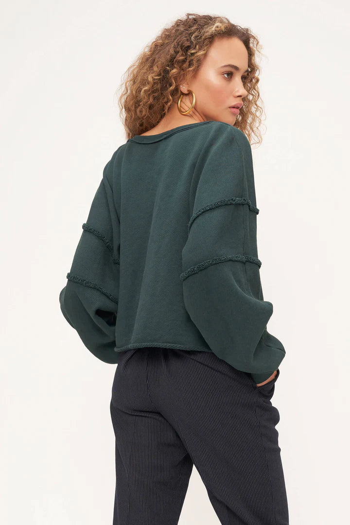 Project Social T Spruce Daria Seamed V-Neck Sweatshirt