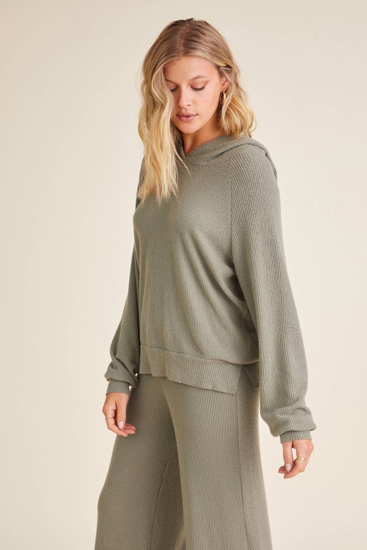 Wild Thyme Cozy Rib Hoodie Sweatshirt