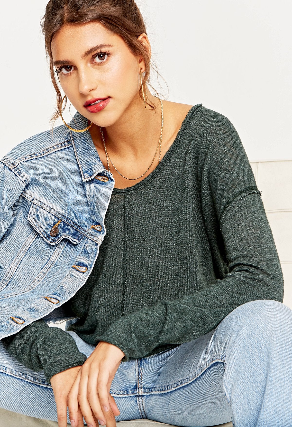 Long Sleeve Scoop Neck Tee