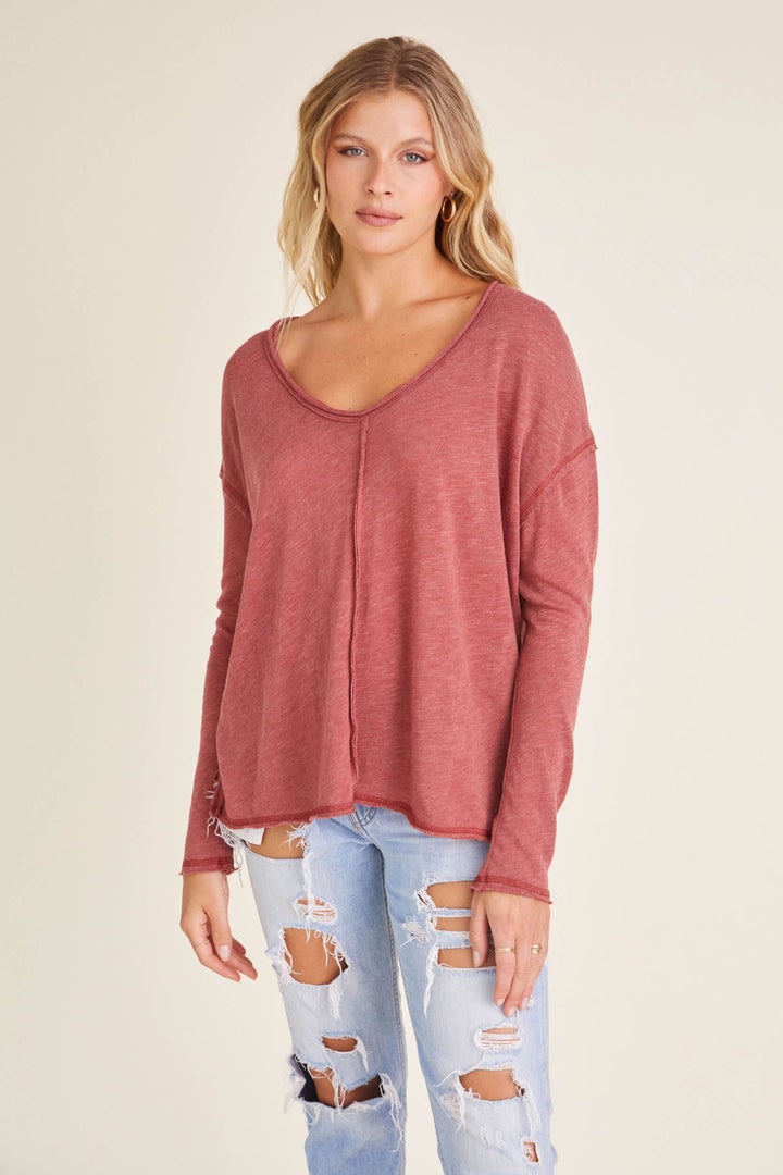 Long Sleeve Scoop Neck Tee