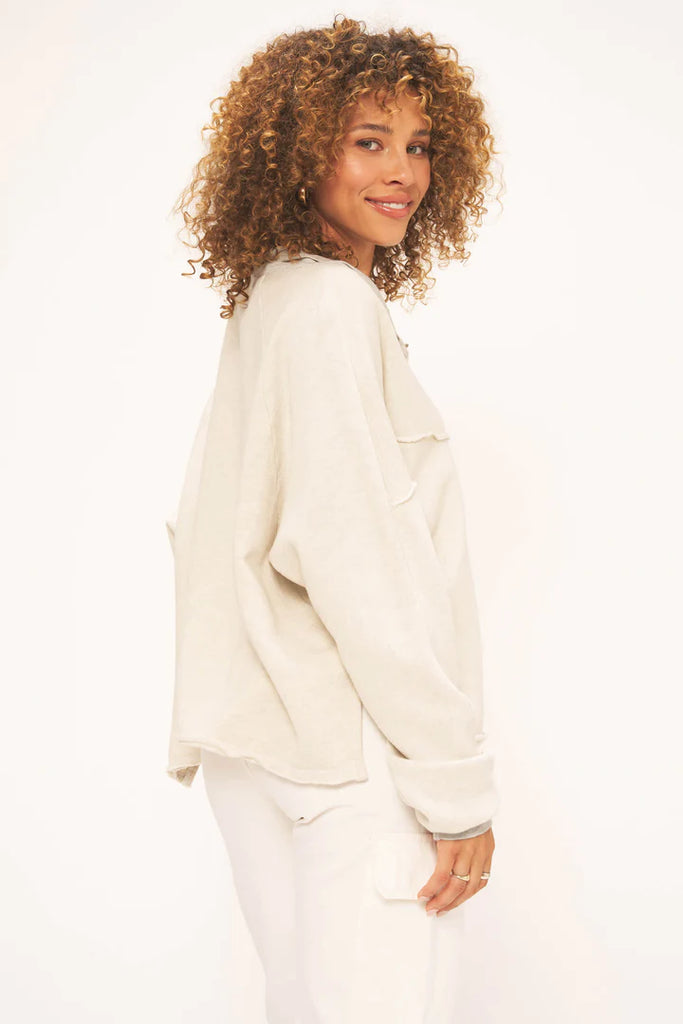 Project Social T Jada Oatmeal Half Zip Sweatshirt