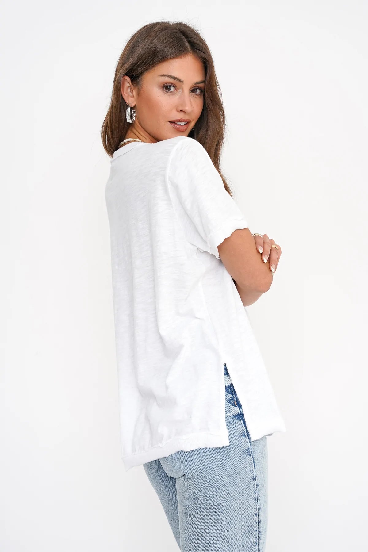 Project Social T White Knock Out V-Neck Tee