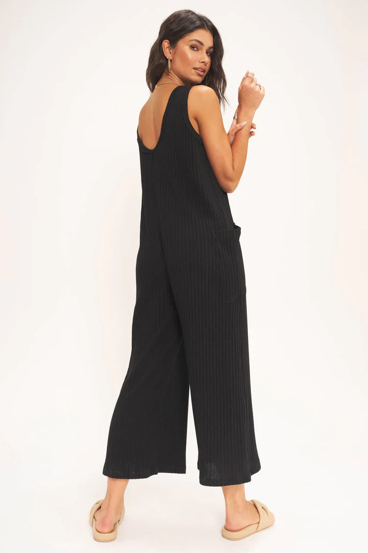 Project Social T Black Santa Maria Ribbed Jumpsuit