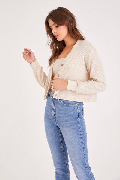 Champagne Speckled Twin Sweater Set