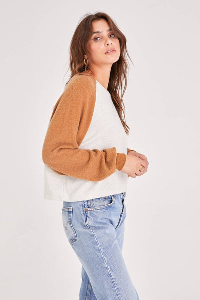 Cinnamon/Oatmeal Zuri Colorblock Raglan Top