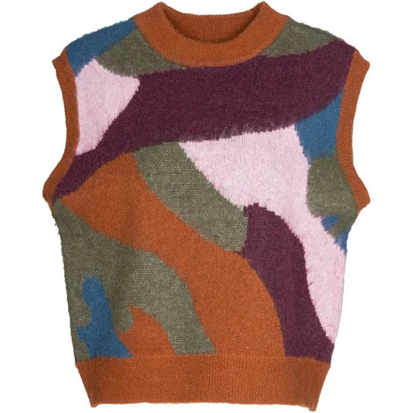 FRNCH Simona Multi Color Sweater Vest