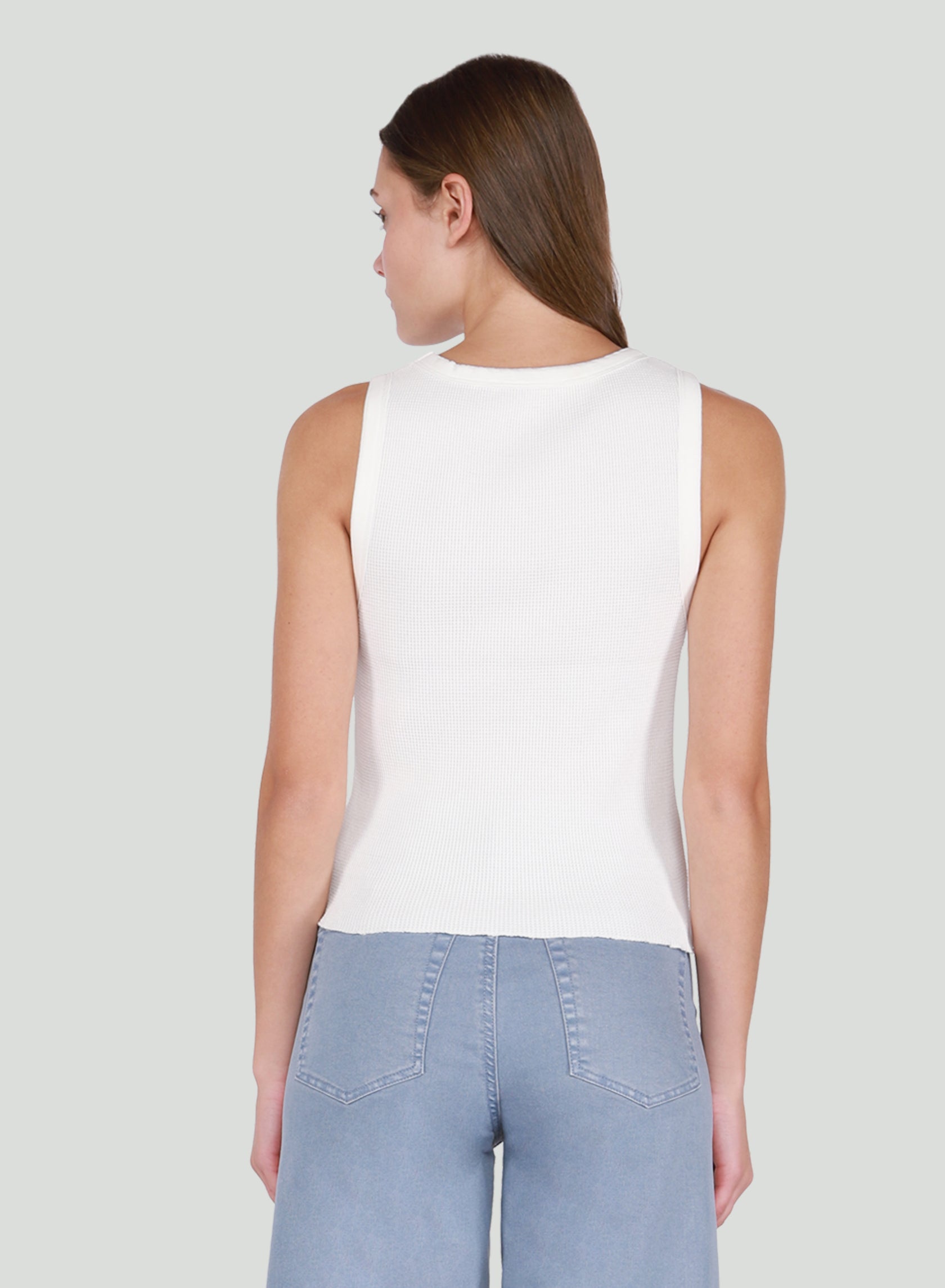 DEX Off White Waffle Knit Tank Top