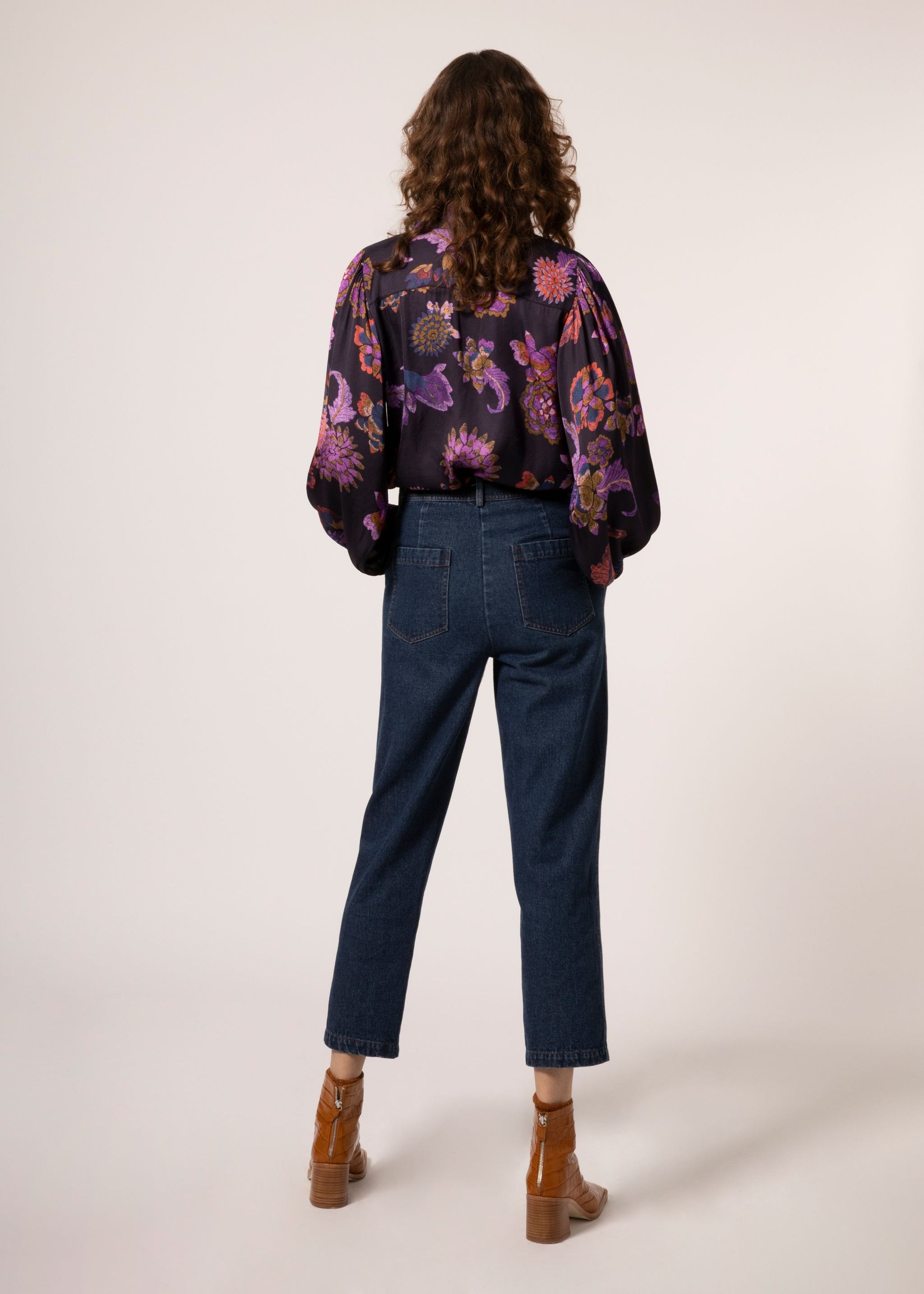 FRNCH Camassia Purple Floral Top